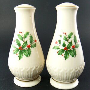 LENOX CHRISTMAS SALT & PEPPER SHAKERS SET
